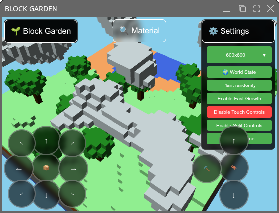 Screenshot of Block Garden during game play.